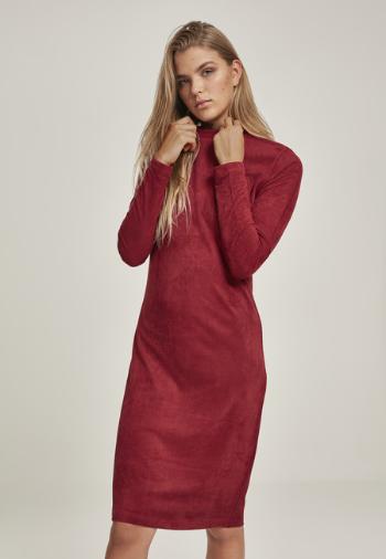 Urban Classics Ladies Peached Rib Dress LS burgundy - XL