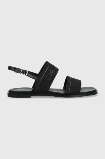 Sandále Calvin Klein SQUARED SANDAL HE dámske, čierna farba, HW0HW01496