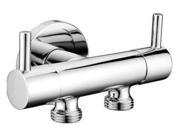 Dvojventil pre napojenie bidetovej sprchy a WC SAT G 1/2 x 3/8 x 3/8 chróm