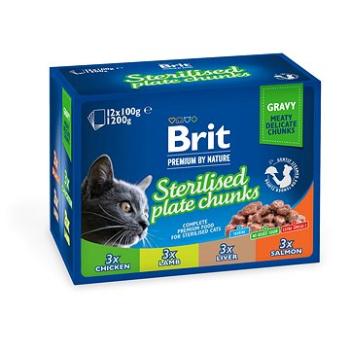 Brit premium cat pouches Sterilised Plate 12× 100 g (8595602548514)