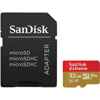 SanDisk micro SDHC 32 GB Extreme A1 UHS-I (V30) + SD adaptér (SDSQXAF-032G-GN6AA)