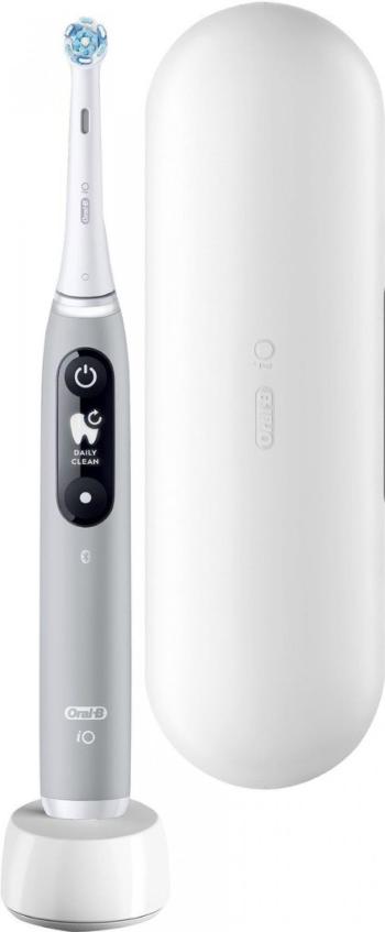 Oral-B iO Series 6 Grey Opal elektrická zubná kefka, magnetická, 5 režimov, tlakový senzor, AI, púzdro