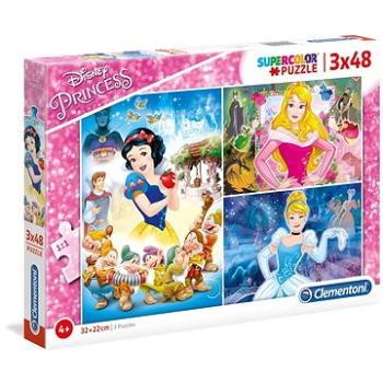 Clementoni Puzzle Disney, princezné 3x48 dielikov (8005125252114)