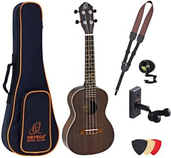 Ortega RUCOAL Deluxe SET Koncertné ukulele Coal Black