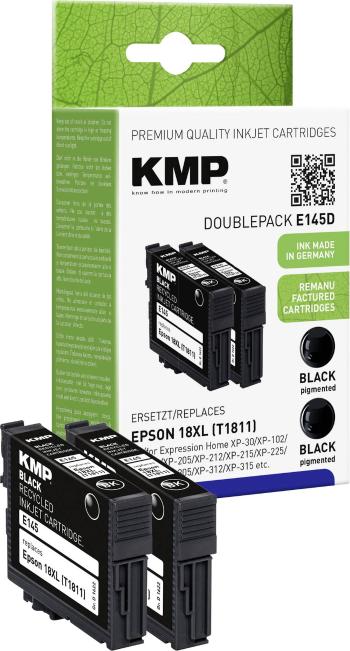 KMP Ink náhradný Epson T1811, 18XL kompatibilná Dual čierna E145D 1622,4021