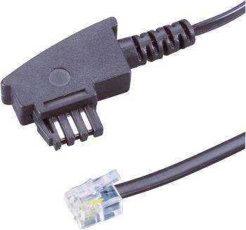 Basetech telefónny prepojovací kábel [1x telefónna zástrčka TAE-F - 1x RJ11 zástrčka 6p4c] 6.00 m čierna