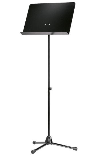 K&M 118/1 Orchestra music stand black stand, black aluminum desk