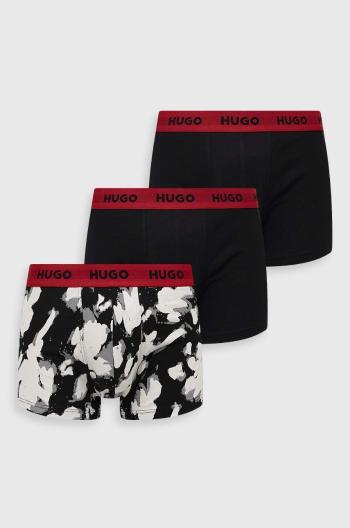 Boxerky HUGO 3-pak pánske, čierna farba