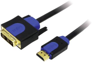 LogiLink DVI / HDMI káblový adaptér #####DVI-D 18+1pol. Stecker, #####HDMI-A Stecker 3.00 m čierna CHB3103 pozlátené kon
