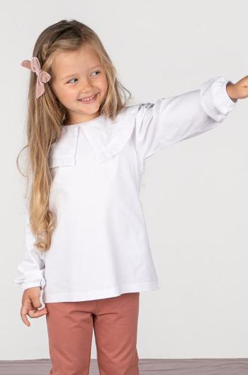 Detské tričko s dlhým rukávom Coccodrillo biela farba,