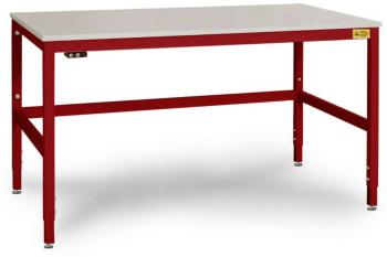 Manuflex LC3083.3003 ESD pracovný stôl CANTOLAB Spezial s gumovou doskou, š xhxv = 1750 x 800 x 752-952 mm  Farba: rubín