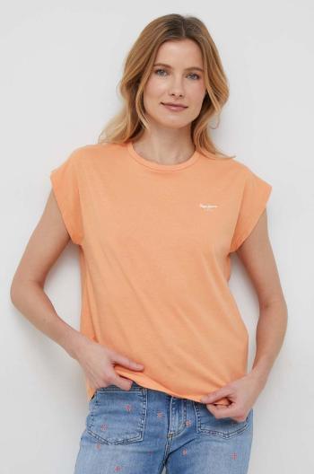 Bavlnené tričko Pepe Jeans oranžová farba