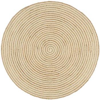 Ručne vyrobený koberec z juty špirálový dizajn biely 90 cm (133716)