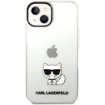 Karl Lagerfeld Choupette Logo Zadný Kryt pre iPhone 14 Transparent (KLHCP14SCTTR)