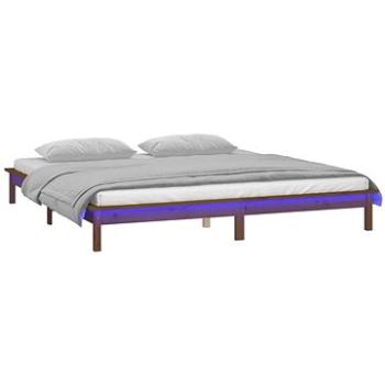 Rám postele s LED svetlom medovo hnedý 120 × 200 cm masívne drevo, 820604