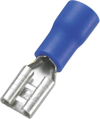 TRU COMPONENTS 745180 faston zásuvka  Šírka zástrčky: 4.8 mm Hrúbka konektora: 0.8 mm 180 ° čiastočne izolované modrá 10