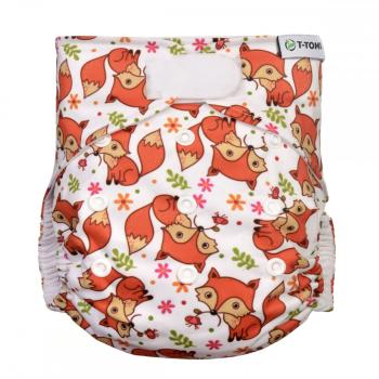 T-TOMI Nohavičková plienka AIO - prebaľovací set suchý zips, foxes, 3-15 kg