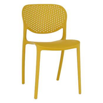 Stohovateľná stolička, žltá, FEDRA NEW RP1, rozbalený tovar