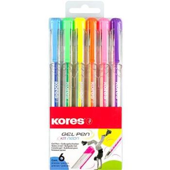 KORES K11 Gel Pen Neon, hrot 0,8 mm, súprava 6 farieb (28216)