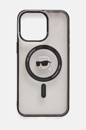 Puzdro na mobil Karl Lagerfeld iPhone 15 Pro Max 6.7 priehľadná farba, KLHMP15XHKHNOTK