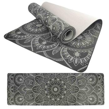 Podložka LIFEFIT® YOGA MAT MANDALA DUO, 183x58x0,6cm, černá