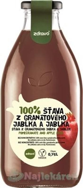 Zdravo 100% ŠŤAVA Z GRANÁTOVÉHO JABLKA A JABLKA 0,75l