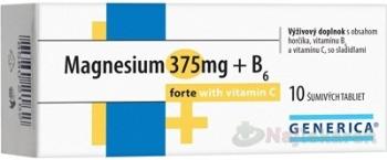 Generica Magnesium 375 mg + B6 Forte s vitamínom C 10 šumivých tabliet