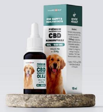 Olej konopný CBD 15% 10ml (270 kvapiek) pre veľké psy od 23kg