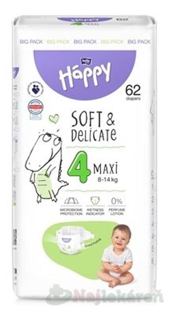 bella HAPPY Soft&Delicate 4 Maxi detské plienky (8-14 kg) 62 ks