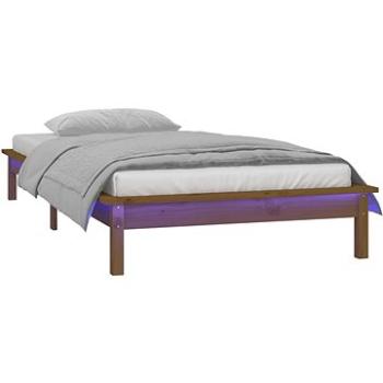 Rám postele s LED svetlom medovo hnedý 100 × 200 cm masívne drevo, 820599