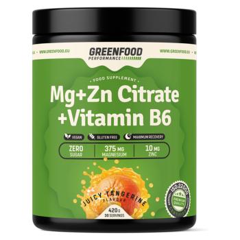 GREENFOOD NUTRITION Performance Mg + Zn citrate + vitamín B6 šťavnatá mandarínka 420 g