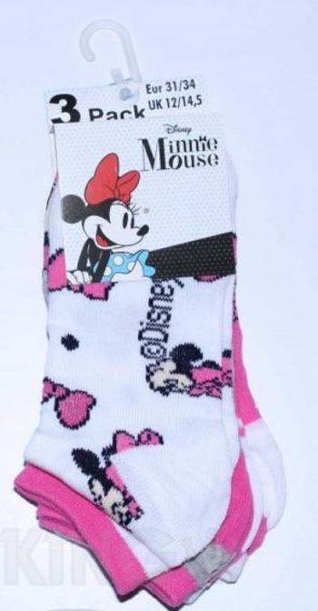 EPlus Sada 3 párov detských ponožiek - Minnie ružovo-biely mix Veľkosť ponožiek: 31-34