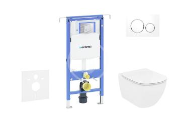GEBERIT - Duofix Modul na závesné WC s tlačidlom Sigma20, biela/lesklý chróm + Ideal Standard Tesi - WC a doska, Aquablade, SoftClose 111.355.00.5 NU4