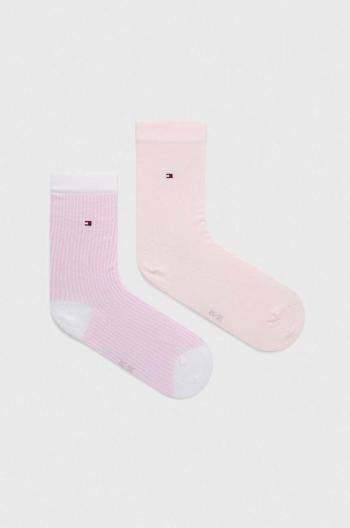 Ponožky Tommy Hilfiger 2-pak dámske, ružová farba