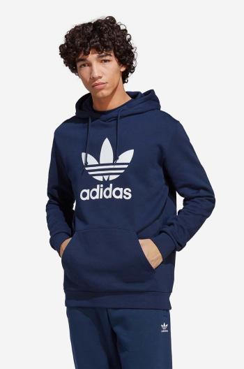 Bavlnená mikina adidas Originals Adicolor Classics Trefoil Hoodie IA4886-navy, pánska, tmavomodrá farba, s kapucňou, vzorovaná