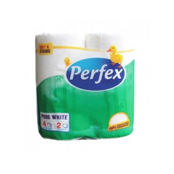 Toaletný papier Perfex plus 2vrs. biely 100% celuloza 4rolí / predaj len po balení