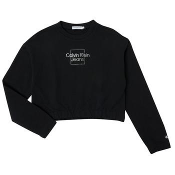 Calvin Klein Jeans  Mikiny METALLIC BOX LOGO SWEATSHIRT  Čierna