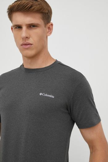 Športové tričko Columbia Tech Trail šedá farba, melanžové