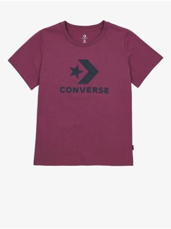 Vínové dámske vzorované tričko Converse