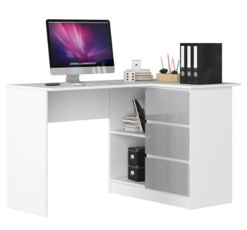 ArtAko Písací stolík CLIPS | B-16 Farba: biela/ sivý lesk, Prevedenie: pravé