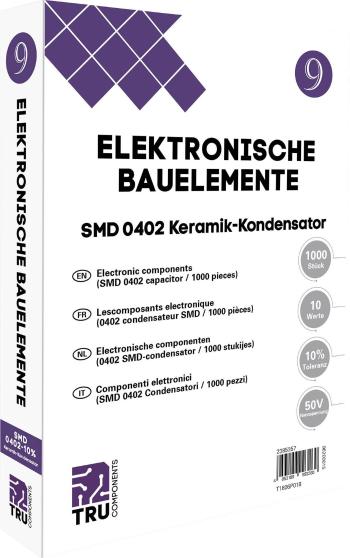 TRU COMPONENTS T1806P018 sada keramických kondenzátorov SMD 0402  50 V 10 % (d x š) 1.0 mm x 0.5 mm 1000 dielov Tape cut