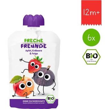 Freche Freunde BIO Jablko, jahoda a figa 6× 100 g (4260249144088)