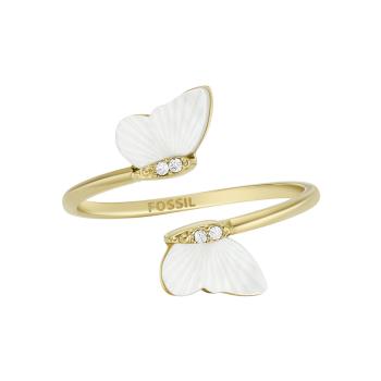 Fossil Slušivý pozlátený otvorený prsteň Radiant Wings JF04423710 50 mm