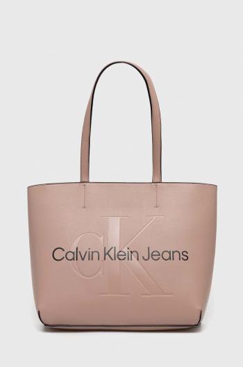 Kabelka Calvin Klein Jeans ružová farba