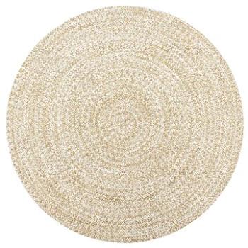 Ručne vyrábaný koberec juta biely a prírodný 90 cm (133722)