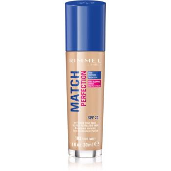 Rimmel Match Perfection tekutý make-up SPF 20 odtieň 103 True Ivory 30 ml