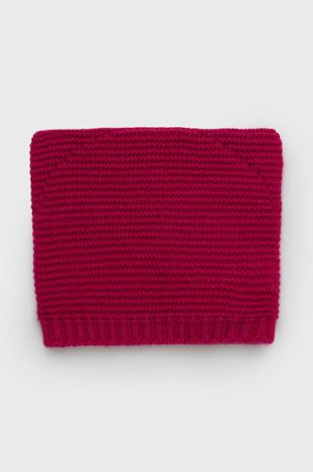 Detská čiapka United Colors of Benetton ružová farba biela, z tenkej pleteniny, vlnená
