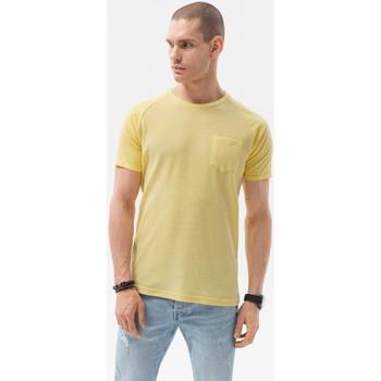 Ombre  Tričká s krátkym rukávom Pánske tričko s potlačou - žltá S1182  viacfarebny