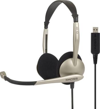KOSS CS100 headset k PC s USB káblový na ušiach čierna, zlatá