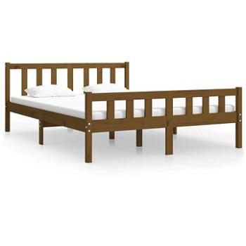 Rám postele medovo hnedý masívne drevo 140 × 190 cm, 810662